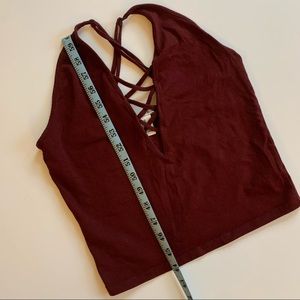 3for$10• Strappy plunge neck crop tank top